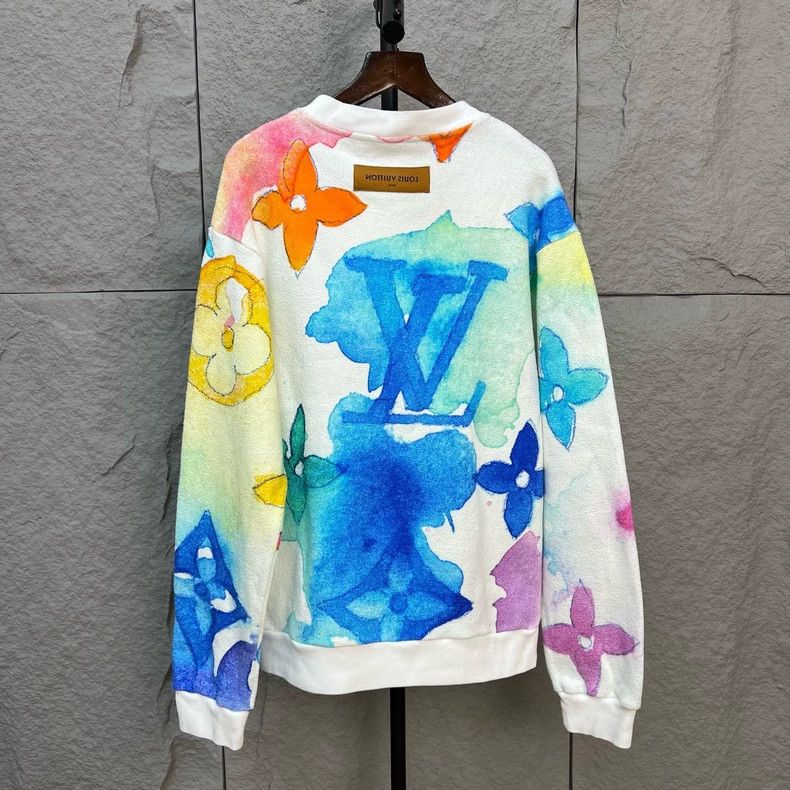 Louis Vuitton Louis Vuitton Colored ink three-flower round-necked pullov Size US M / EU 48-50 / 2 - 2 Thumbnail