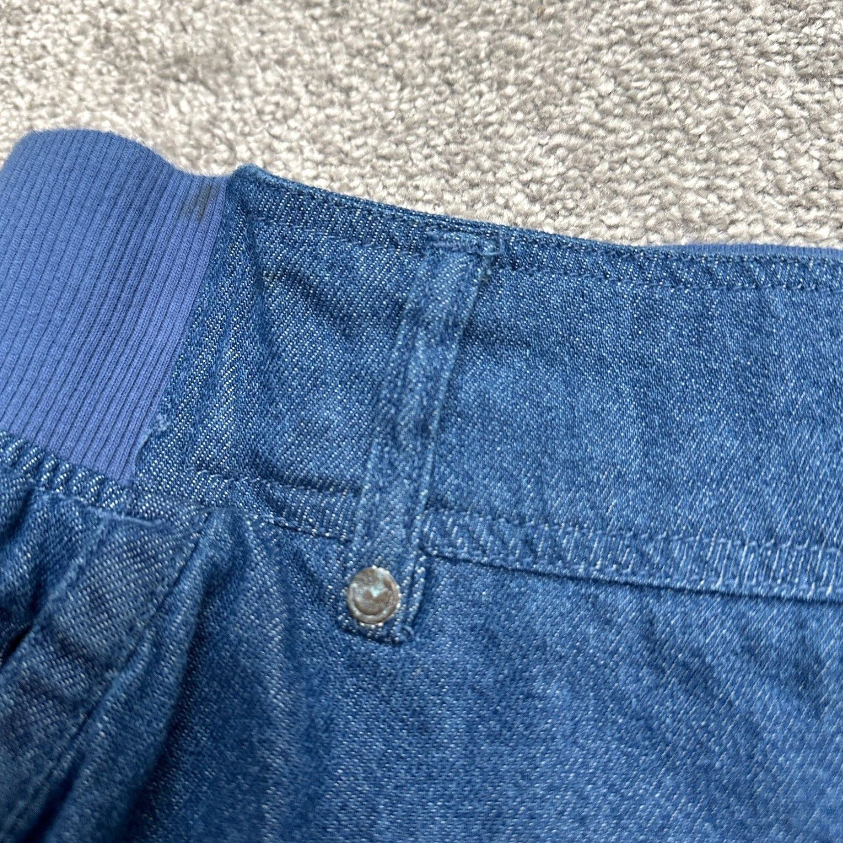 Vintage Woman Within Modern Fit Cargo Denim Jeans 28T Blue Wide Leg Casual 46x32 Womens Size 28" / US 6 / IT 42 - 4 Thumbnail