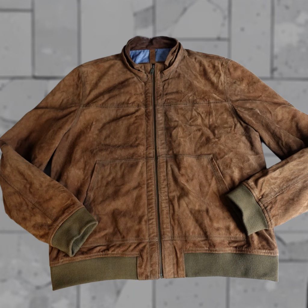 Vintage Wilsons Leather Mens Jacket XL Brown Suede Bomber Hooded Bomber Jacket Full Zip Hooded Mens XL Brown Suede Leather Jacket Size US XL / EU 56 / 4 - 1 Thumbnail