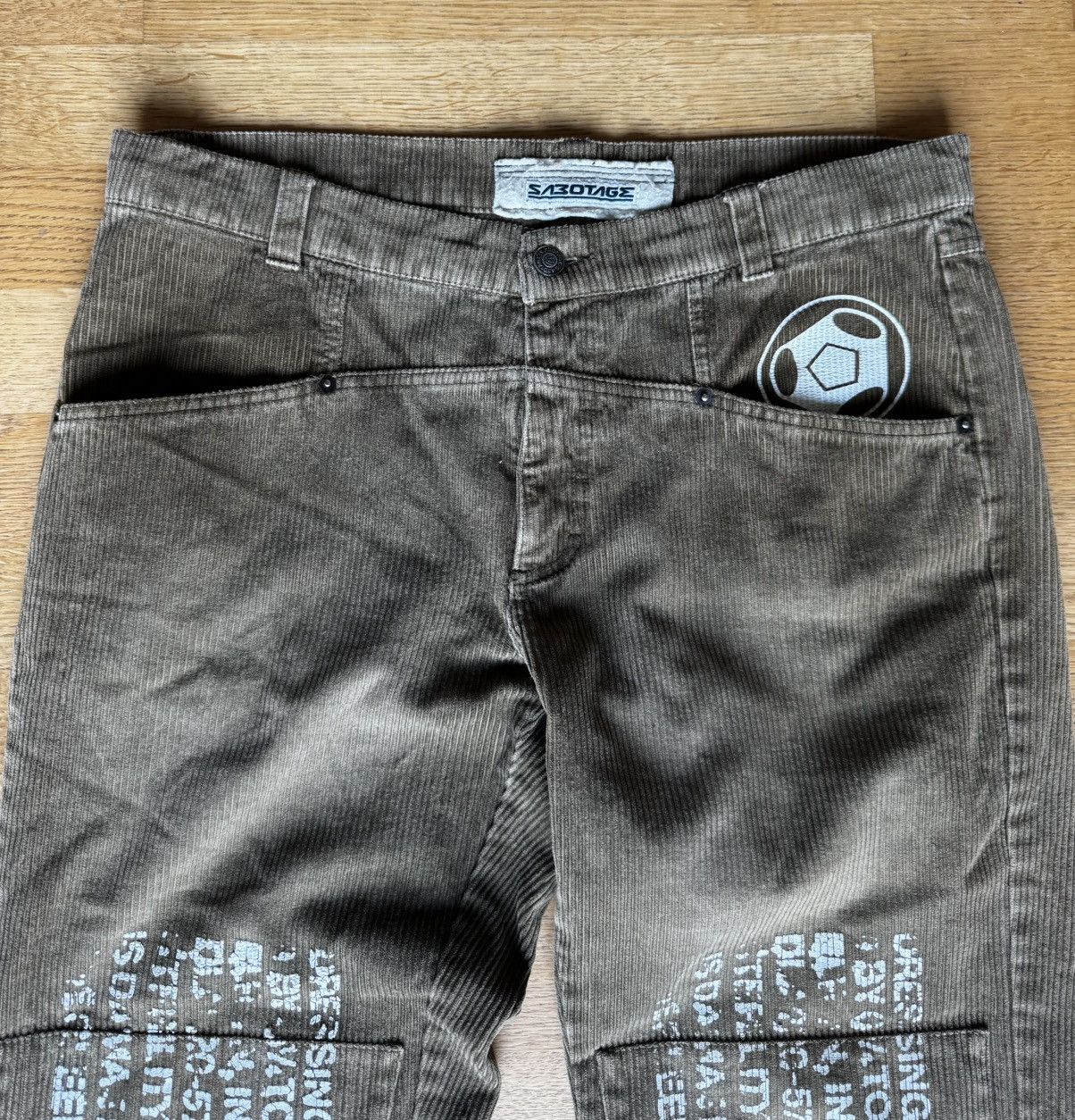 Walter Van Beirendonck NOS early 1990’s Sabotage Hand Painted Corduroy Pants Size US 33 - 2 Thumbnail