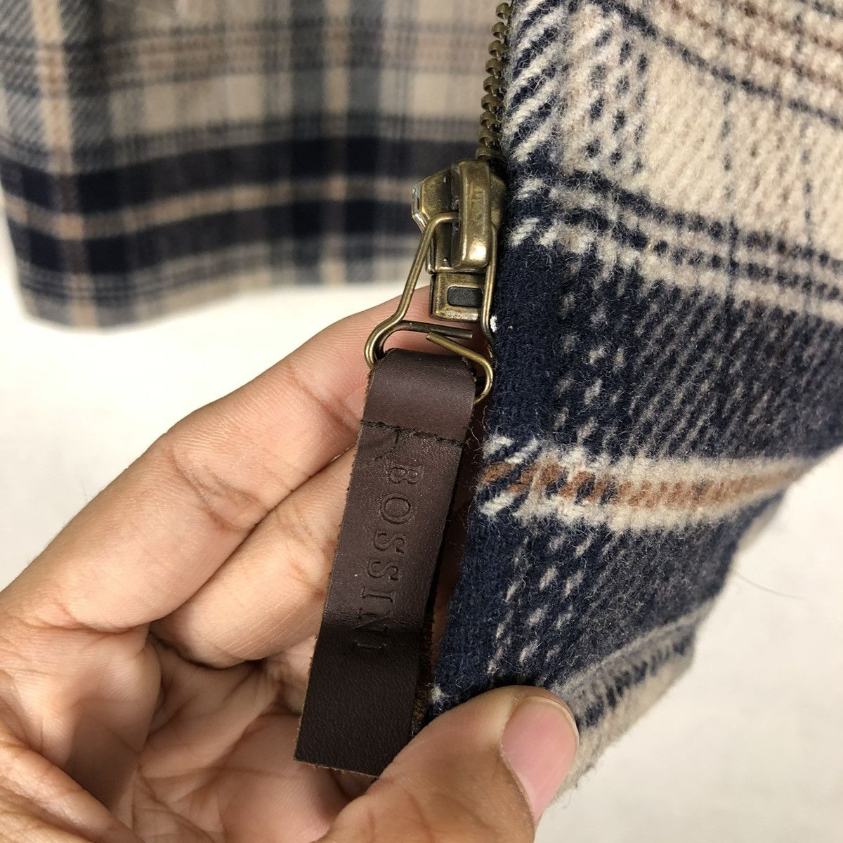 Japanese Brand 📌VINTAGE WORK CHORE ZIPPER JACKET BOSSINI TARTAN DESIGN Size US M / EU 48-50 / 2 - 17 Thumbnail