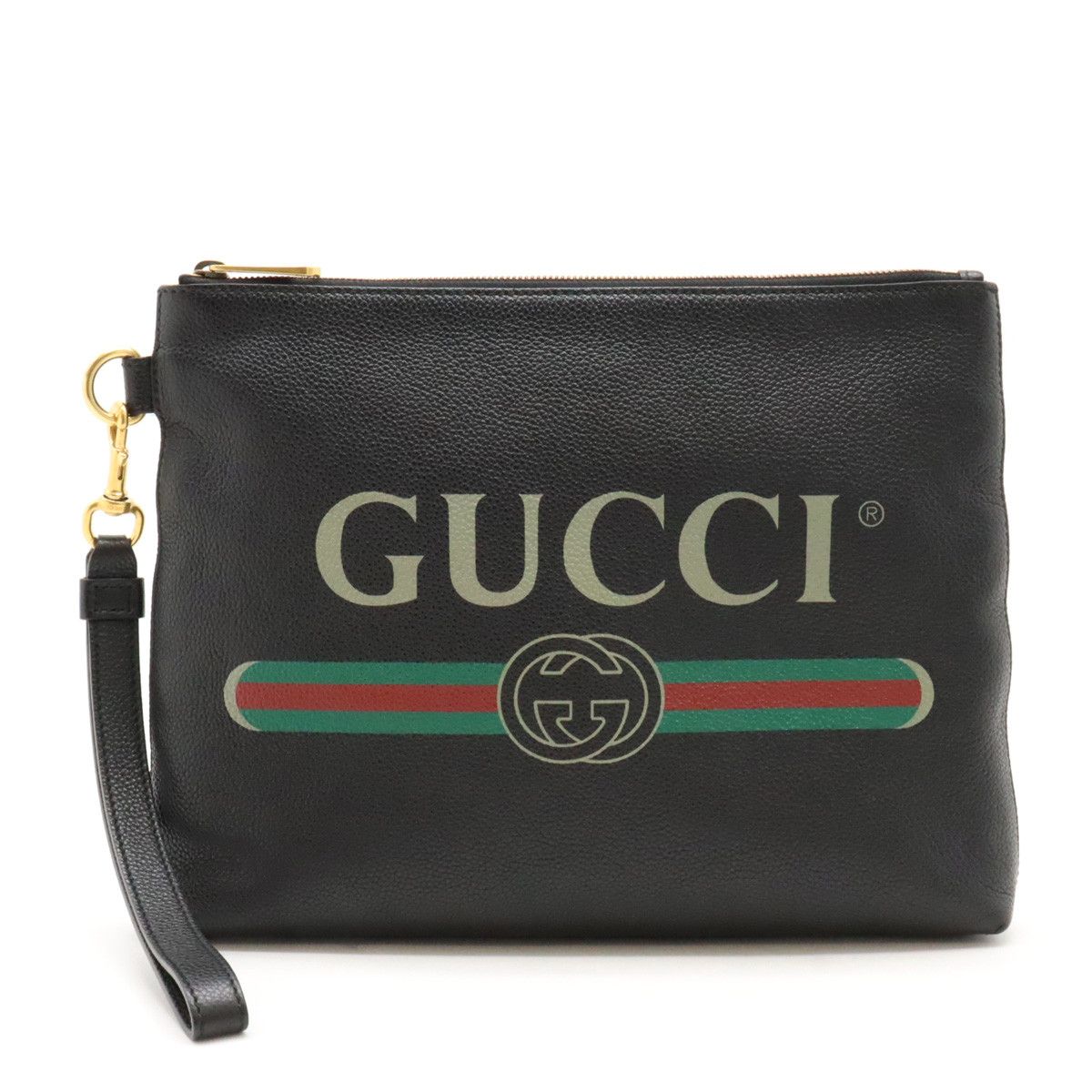 Gucci Gucci Gucci Leather Logo Print Medium Clutch Bag 572770 Leather Clutch Bag 572770 in Very Good Condition Size ONE SIZE - 1 Thumbnail