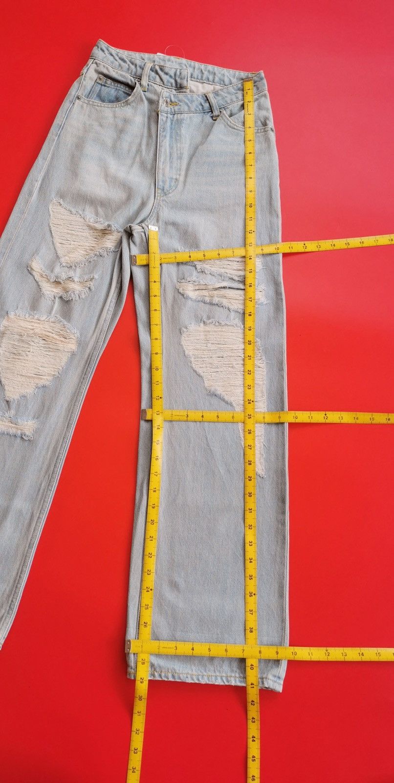 X-Girl Baggy X-Girl Japan Asymmetrical Waist Distressed Jeans Size 26" / US 2 / IT 38 - 11 Thumbnail