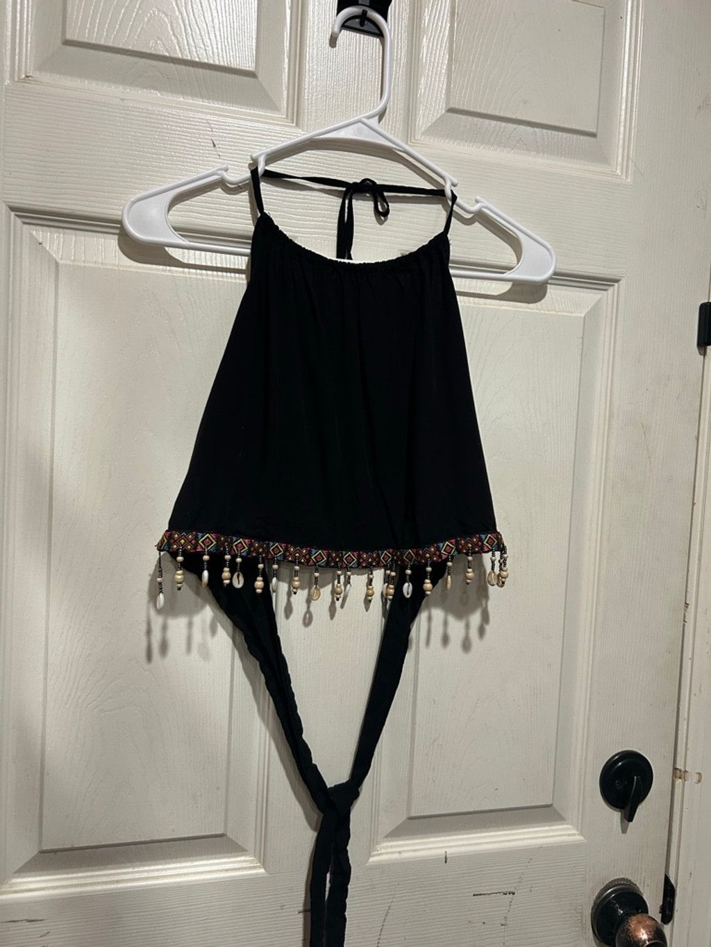 Shein Women's SHEIN Curve Black Multicolor Beaded Crop Top 1X Size XL / US 12-14 / IT 48-50 - 2 Thumbnail