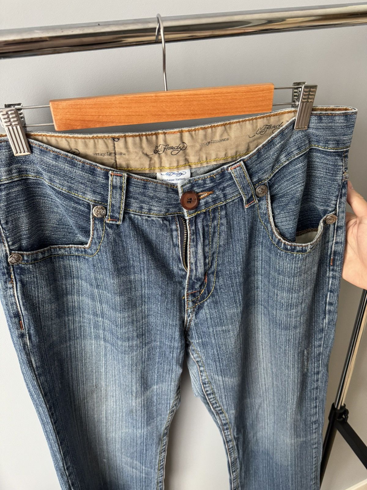 Ed Hardy Vintage 90s Edhardy Tiger Head Denim Embroidery Jeans sz 34 Size US 34 / EU 50 - 6 Thumbnail