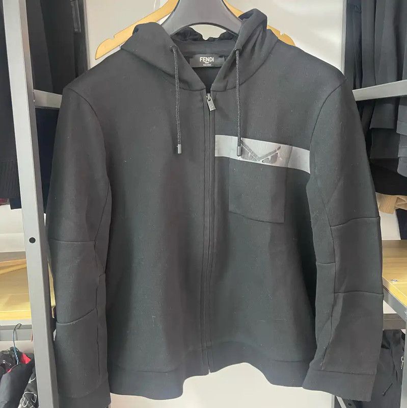 Fendi Fendi Black Men's Hooded Jacket 0089 Size US L / EU 52-54 / 3 - 1 Thumbnail
