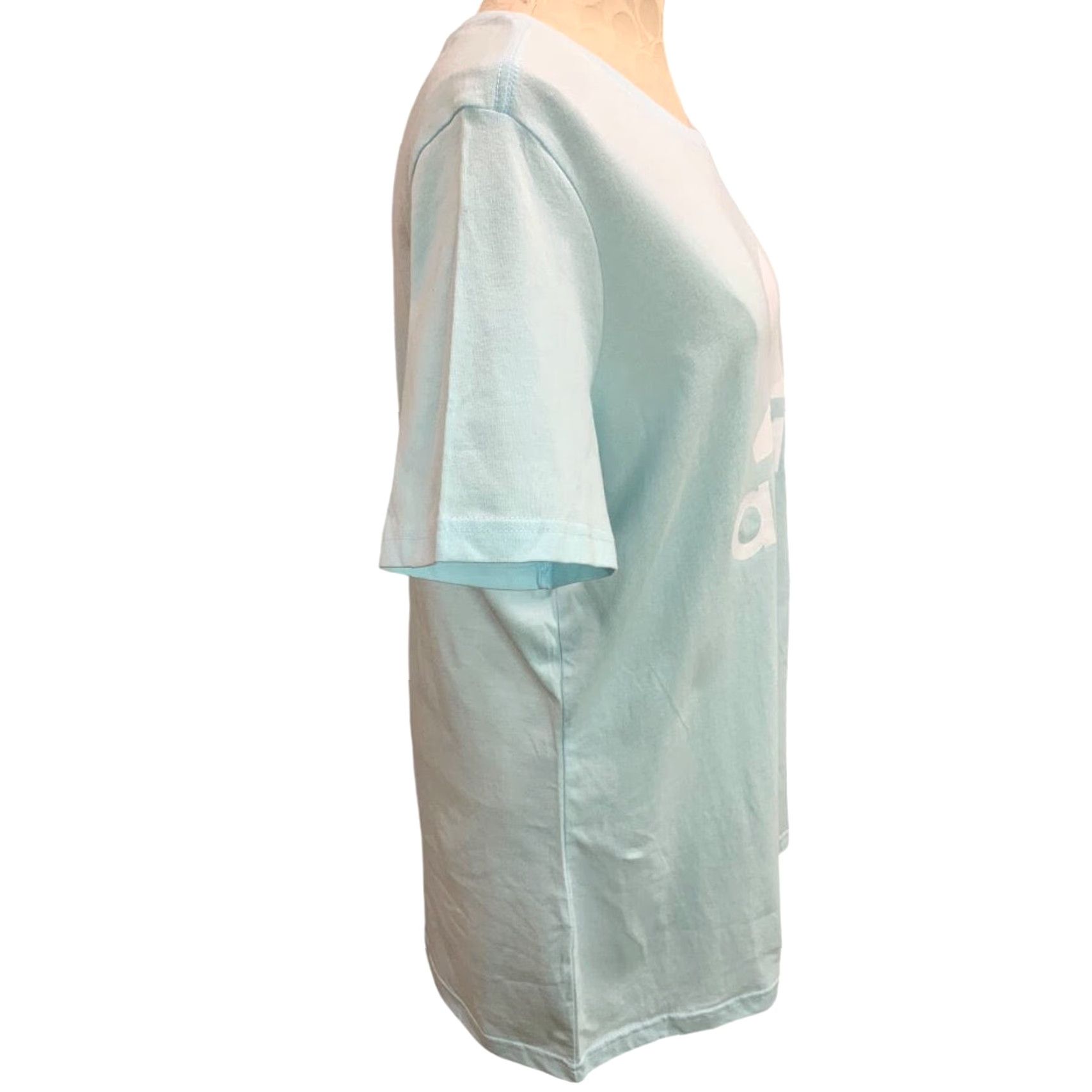 Adidas Adidas Womens New Logo Basic Tshirt Almost Blue HL2025 Shirt Adult 1X Women Blue 100% cotton Size XL / US 12-14 / IT 48-50 - 3 Thumbnail