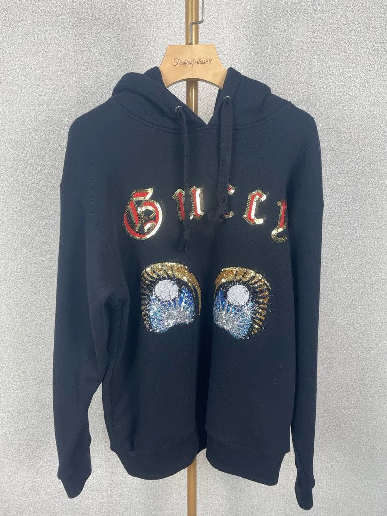 Gucci Sweatshirt with sequin letters and big eyes 2504-Next