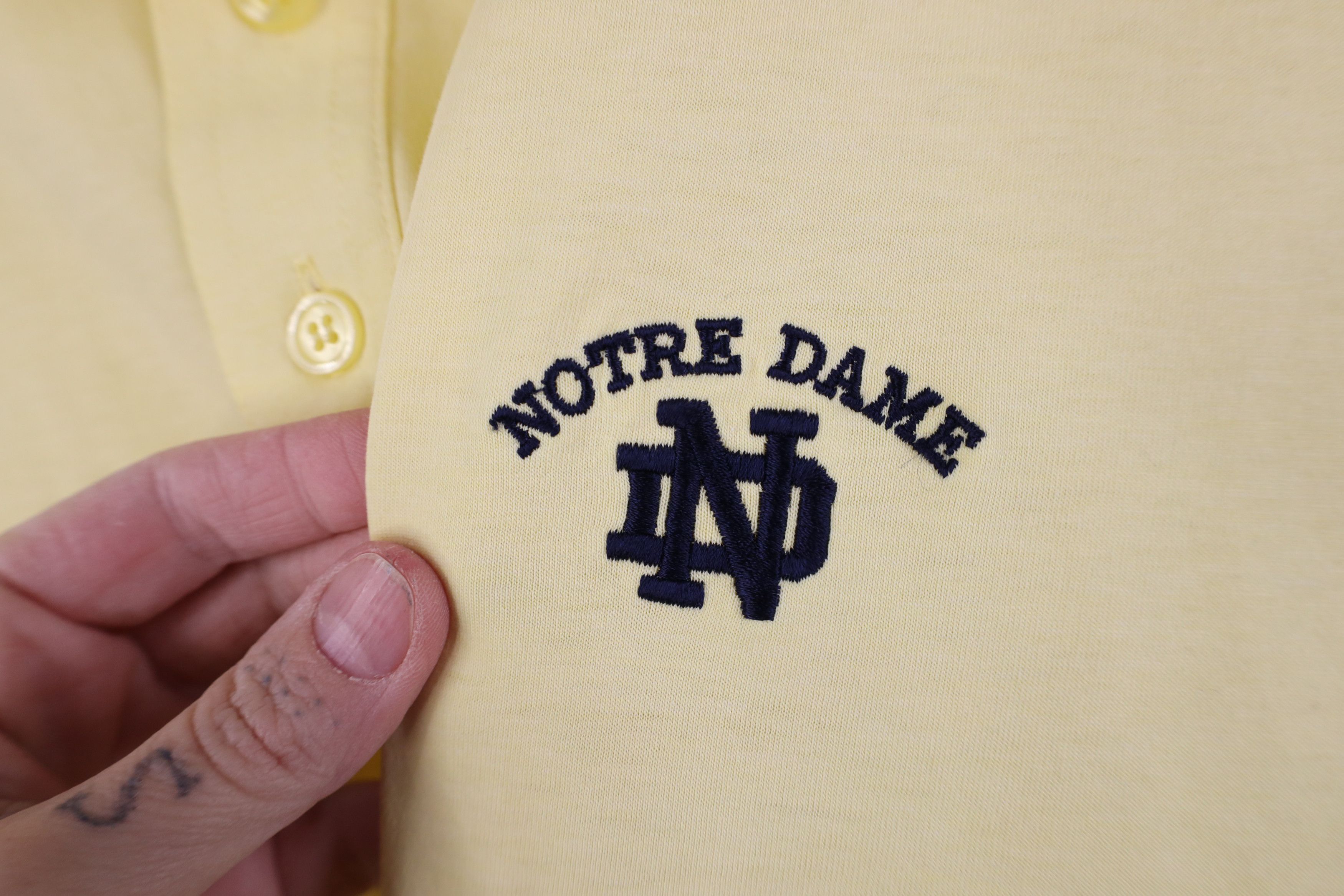 Vintage Vintage 70s 80s Notre Dame University Collared Golf Polo USA Size US XL / EU 56 / 4 - 4 Thumbnail