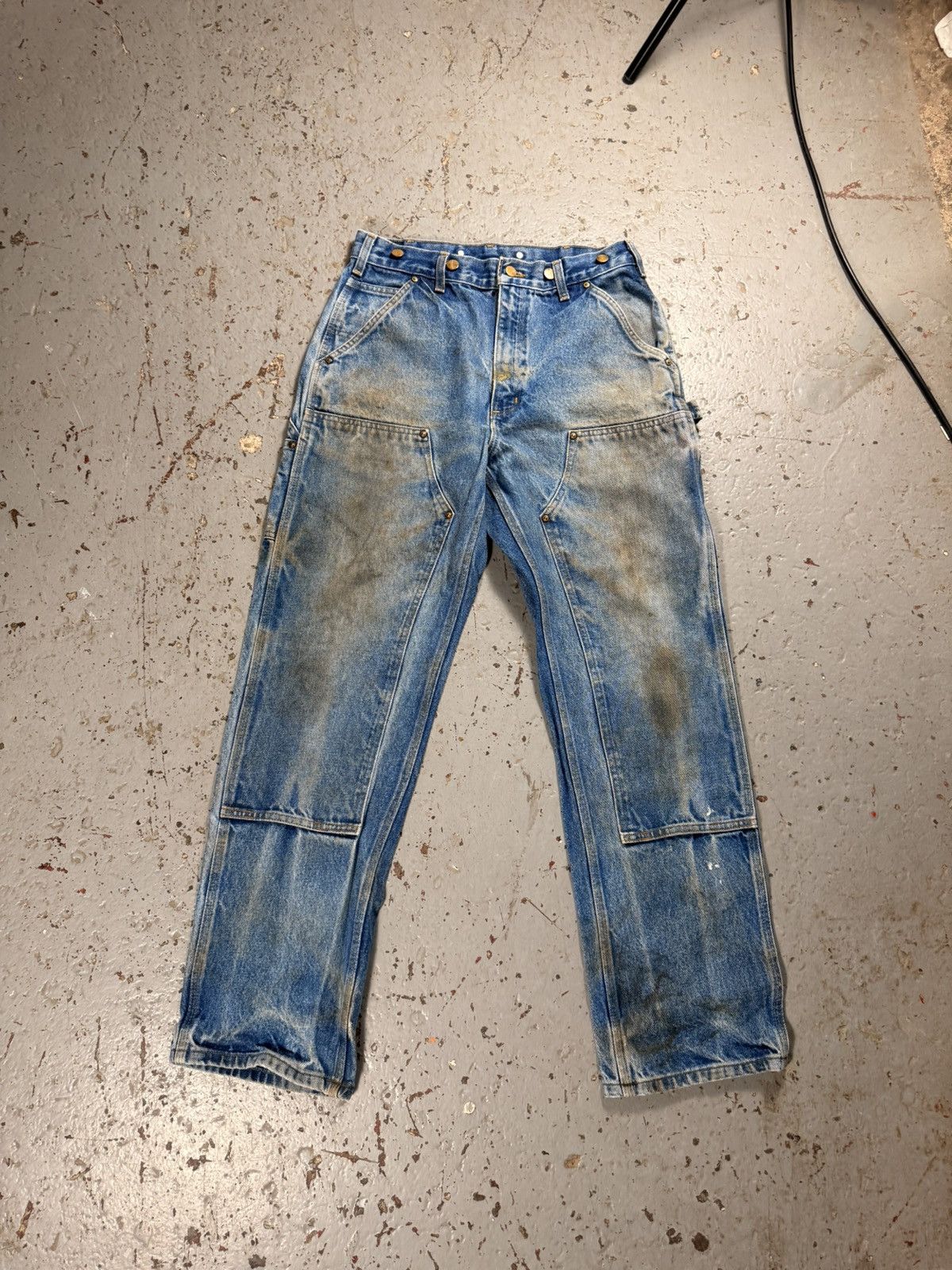 Carhartt Insane Distressed Carhartt Denim Double Knee Carpenter Pants Size US 30 / EU 46 - 1 Thumbnail