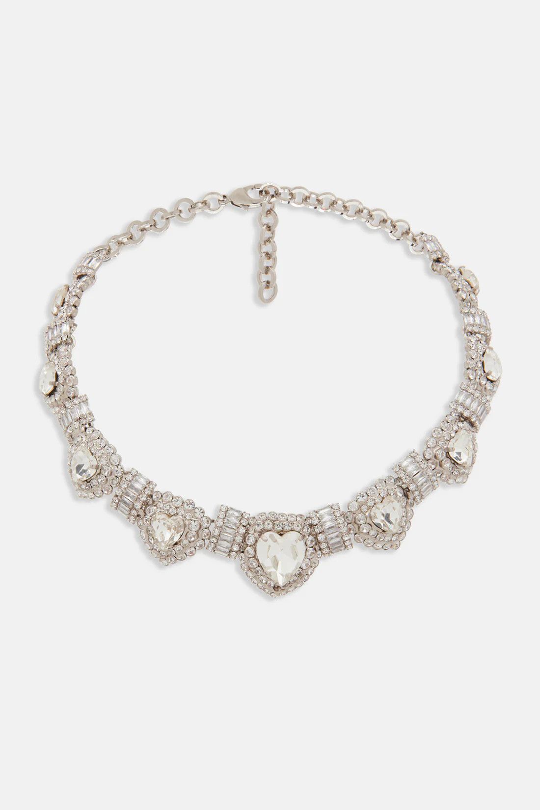 Alessandra Rich o1s22i1n0225 Size: OS / Heart Necklace in Silver Size ONE SIZE - 1 Thumbnail