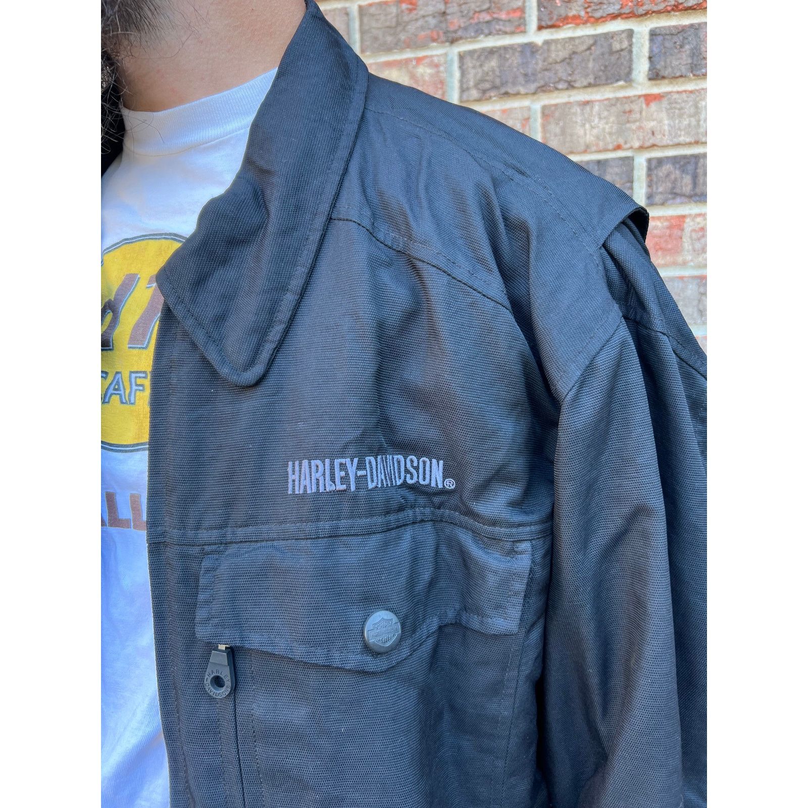 Harley Davidson Harley Davidson Y2K Nylon Collared Jacket 2XL Size US XXL / EU 58 / 5 - 8 Thumbnail