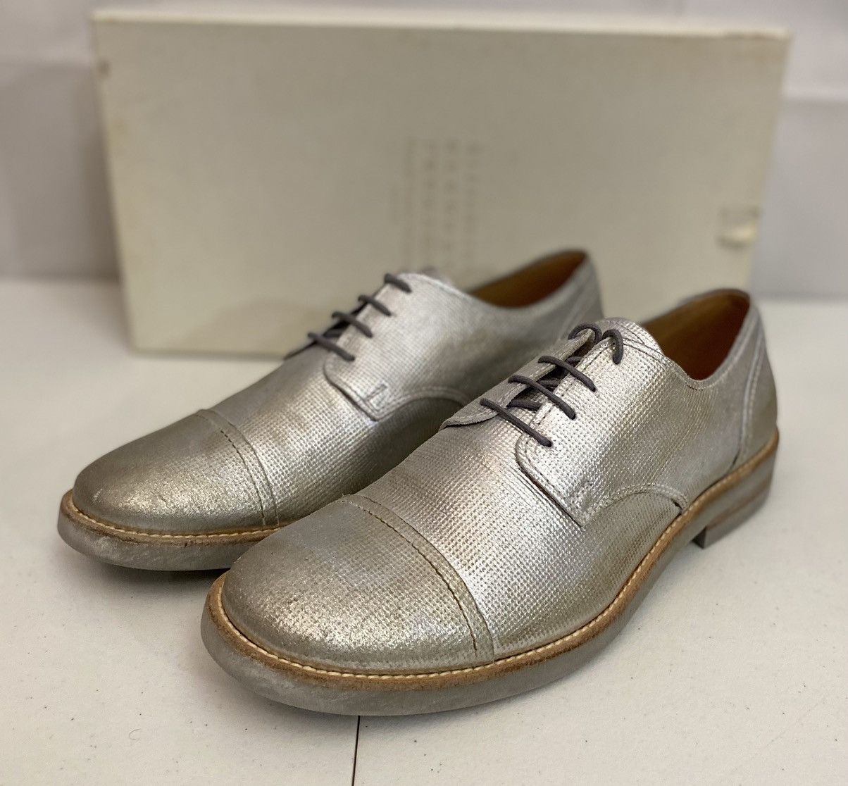 Maison Margiela Maison Margiela 22 🇮🇹 Silver treated TinMan Captoe 7 US New Size US 7 / EU 40 - 1 Thumbnail