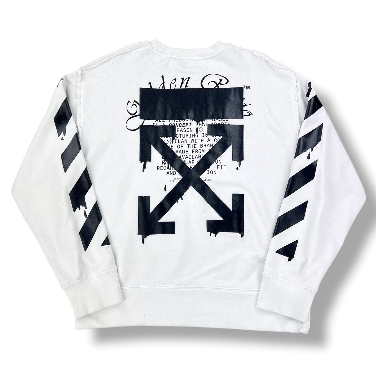 Off-White Rick Owens Dripping Arrows White Sweatshirt Size US L / EU 52-54 / 3 - 3 Thumbnail