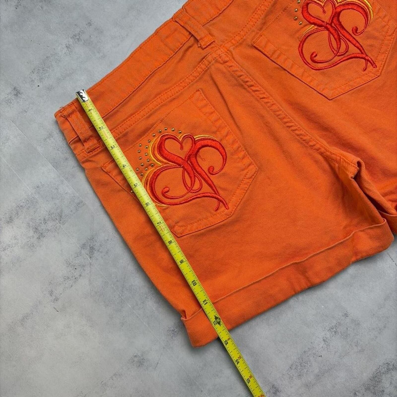 Southpole Y2K Orange Southpole Grunge Skater Mini Shorts Size 34" / US 12 / IT 48 - 7 Thumbnail