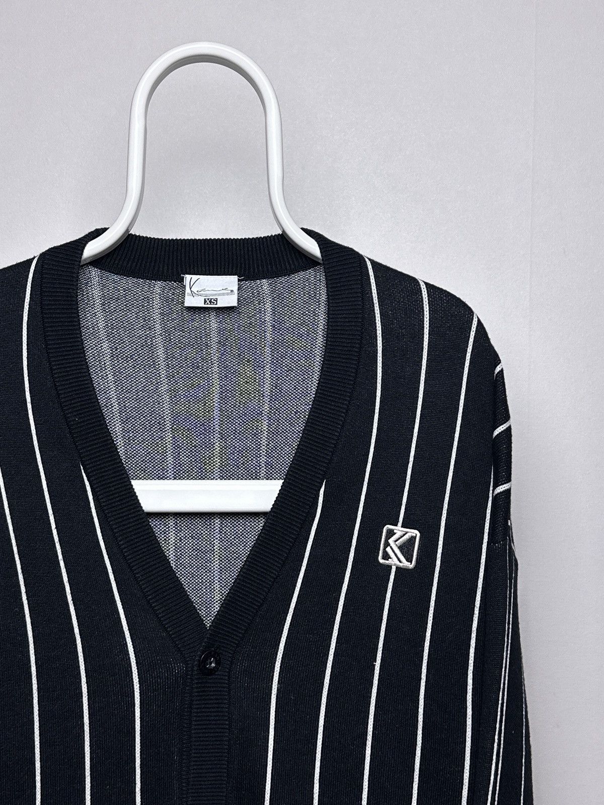 Karl Kani Karl Kani Knitted Cardigan Button Stripped Size US XS / EU 42 / 0 - 3 Thumbnail
