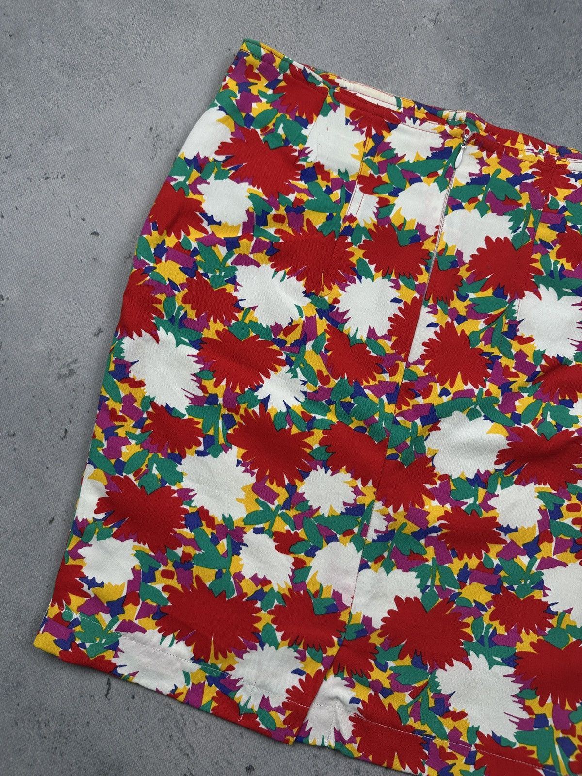 Escada Vintage Escada by Margaretha Floral Print Cotton Mini Skirt Size 32" / US 10 / IT 46 - 15 Thumbnail