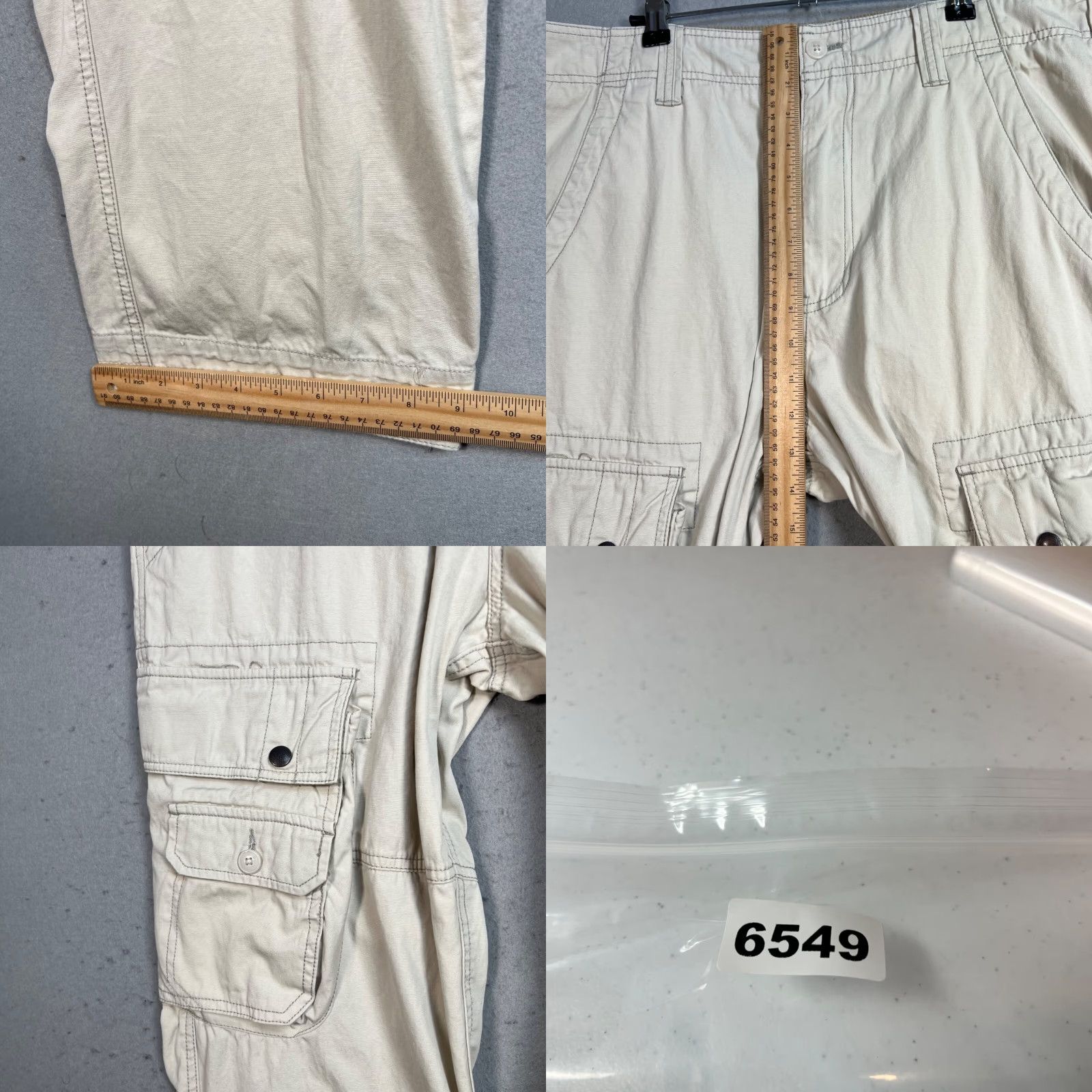 Vintage Wearfirst Mens Beige Cargo Pants 36x30 Straight Fit Y2K Baggy Skater Grunge Size US 36 / EU 52 - 8 Thumbnail