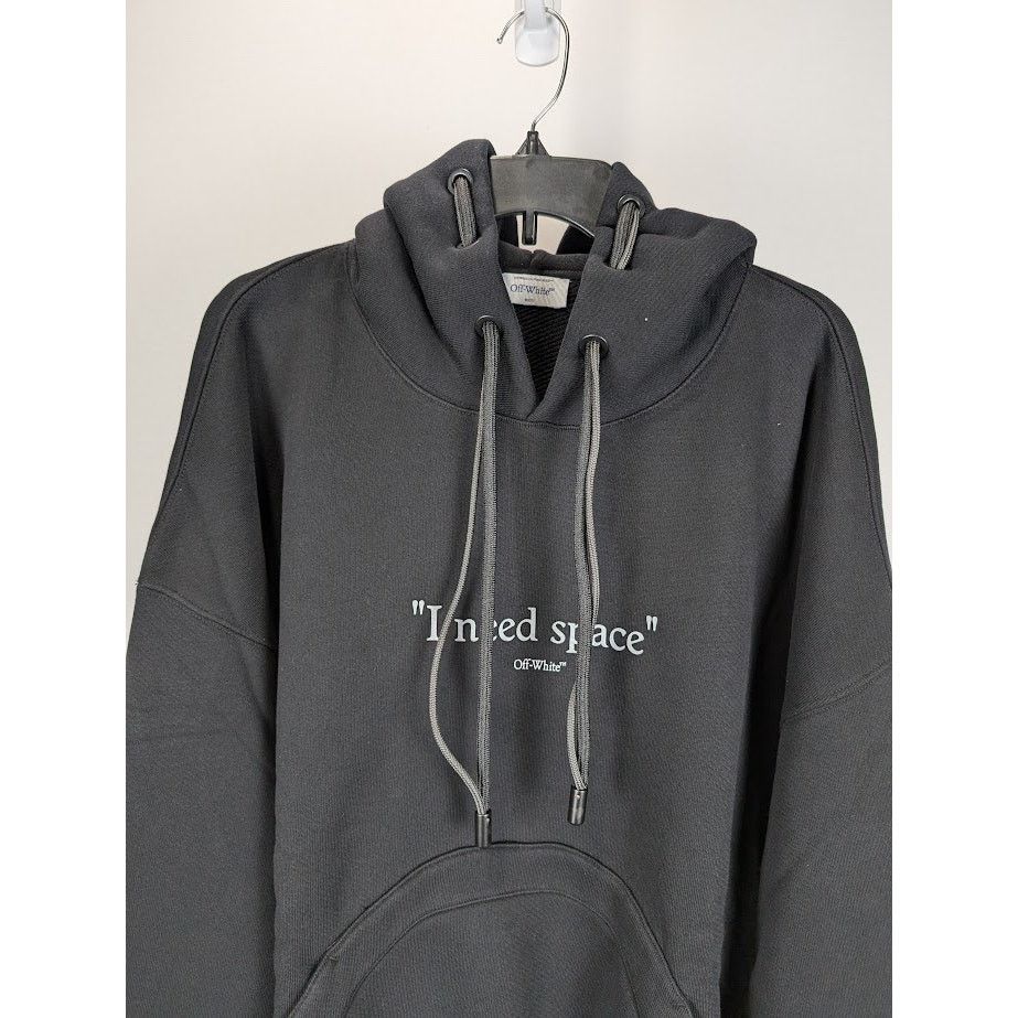 Off-White o1rshd1 Give Me Space DBL String Hoodie in Black / White Size US L / EU 52-54 / 3 - 6 Thumbnail
