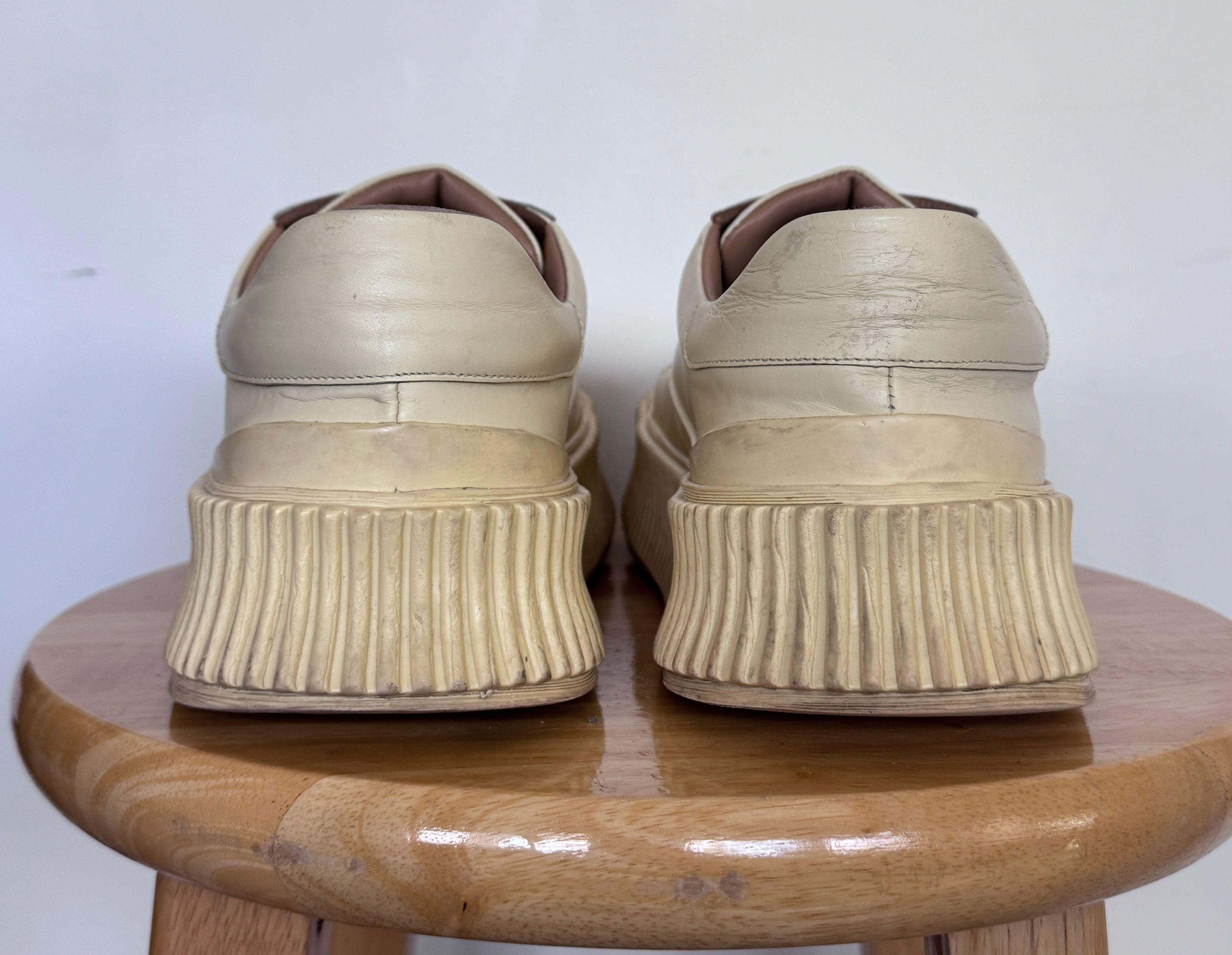 Jil Sander Jil Sander Agnellato Sneaker EU 42 US 9 Light Yellow Size US 9 / EU 42 - 4 Thumbnail