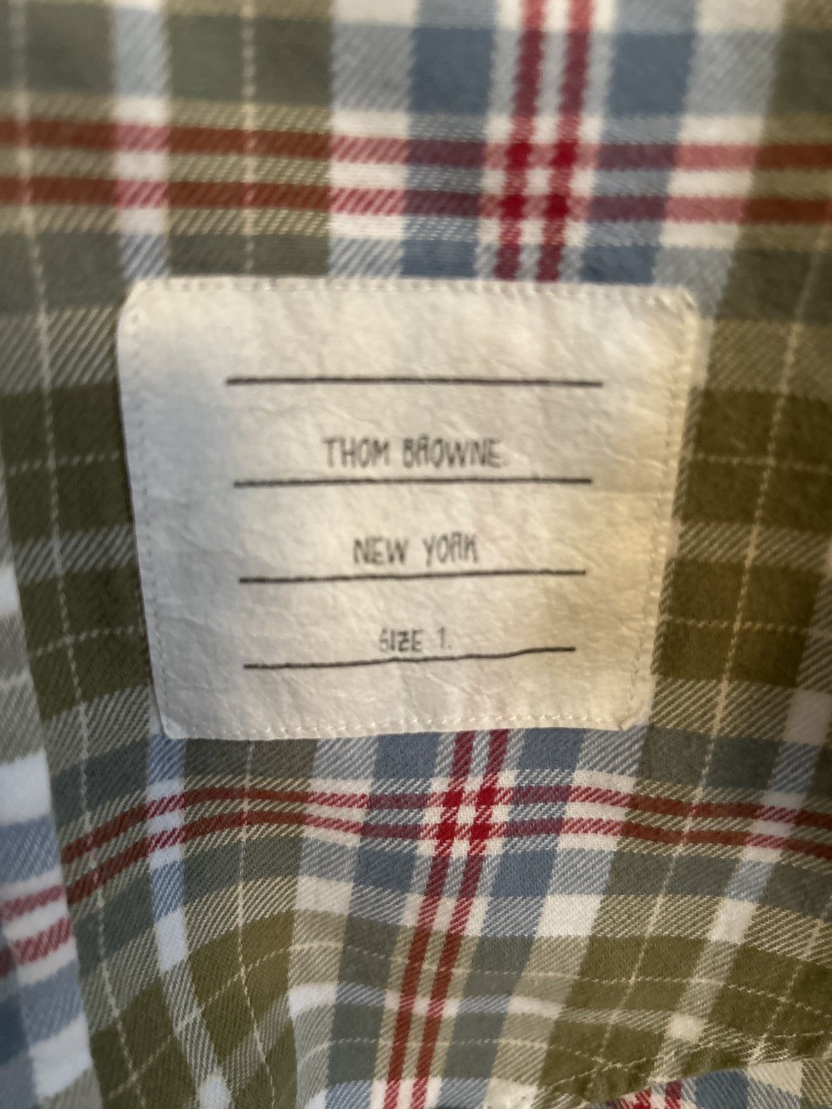 Thom Browne Green Plaid Lightweight Flannel Button Down Shirt Size US S / EU 44-46 / 1 - 3 Thumbnail