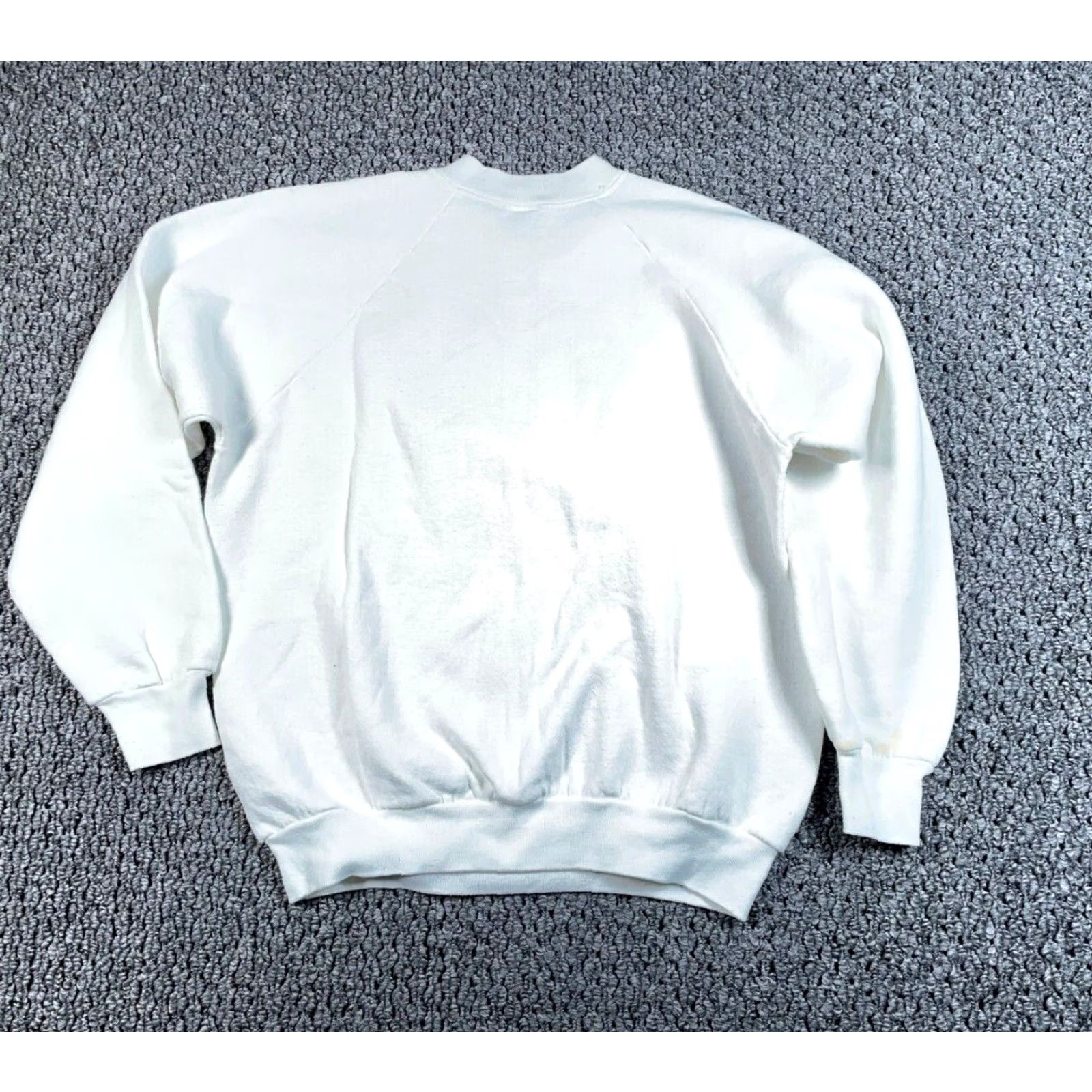 Fruit Of The Loom VTG Fruit of the Loom Sweatshirt White Crew Neck Pullover Long Sleeve Bejeweled Graphic Print Cowboy Cowgirl Western 80s Adult Large Women Size L / US 10 / IT 46 - 2 Thumbnail