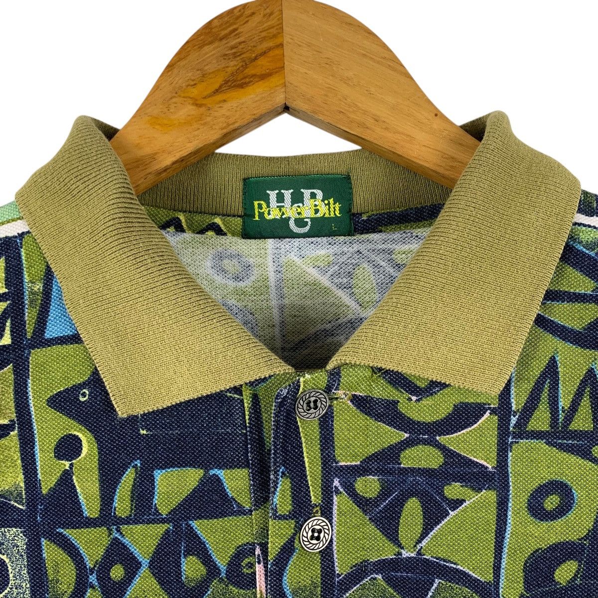 Vintage Vintage POWER BILT tribal pattern full print polo tee Size US L / EU 52-54 / 3 - 5 Thumbnail