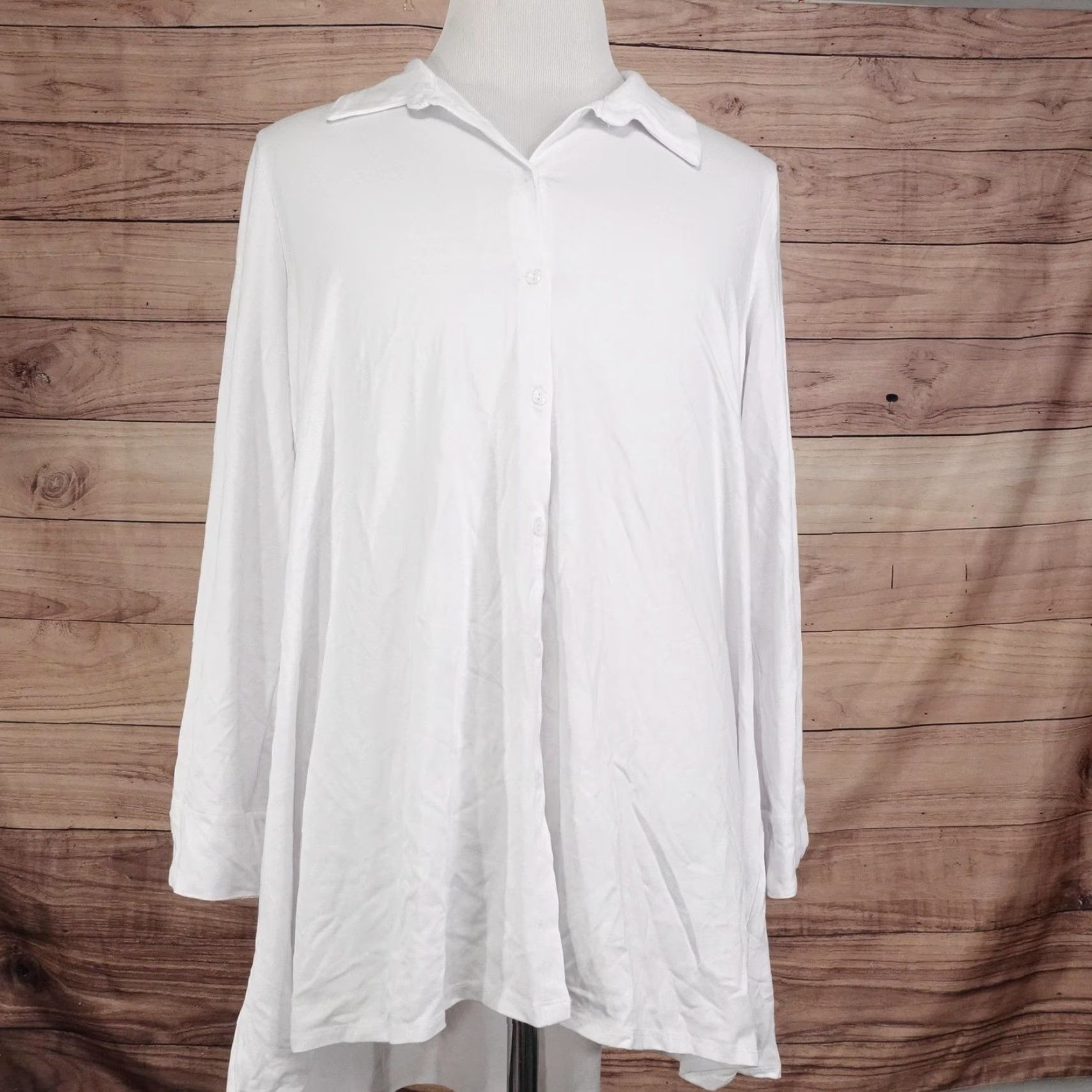 Vintage VINTAGE Cupio Women's Shirt XL White Blouse Tunic Long Sleeve Button Up Classic Minimalist Seasonal Women's Size XL / US 12-14 / IT 48-50 - 3 Thumbnail