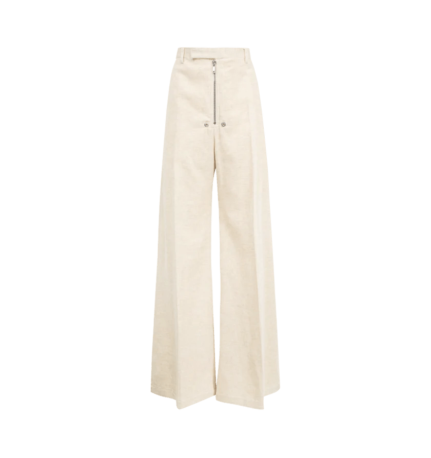 Rick Owens o1h1sh11225 Tailored Wide Belas Pant in White Size 28" / US 6 / IT 42 - 1 Thumbnail