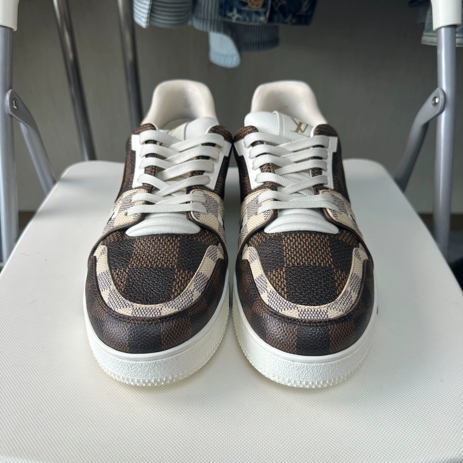 Louis Vuitton LOUIS VUITTON Trainer Damier Low Unisex Brown Sneaker Size US 10 / EU 43 - 2 Thumbnail