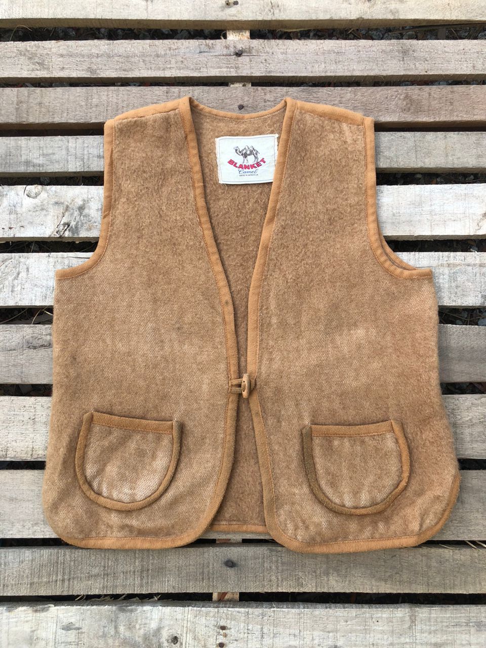 Camel Vintage Camel Hair Blanket Vests Mongolian-made Size US S / EU 44-46 / 1 - 1 Thumbnail