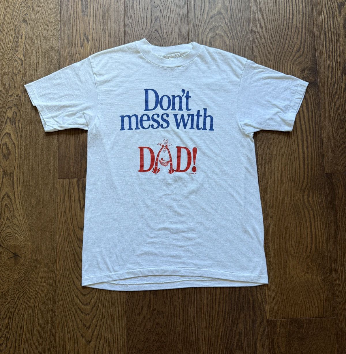 Vintage Vintage 80s Don't Mess With Dad Funny Statement Tee Size US M / EU 48-50 / 2 - 1 Thumbnail