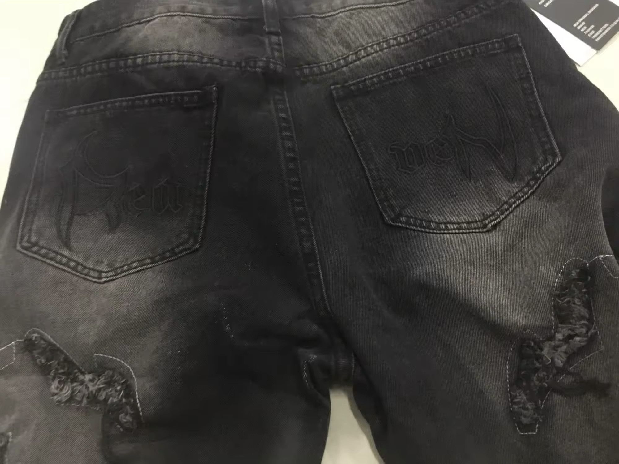 Jean × Vintage Harajuku Embroidered Flame Split Jeans Size US 29 - 8 Thumbnail