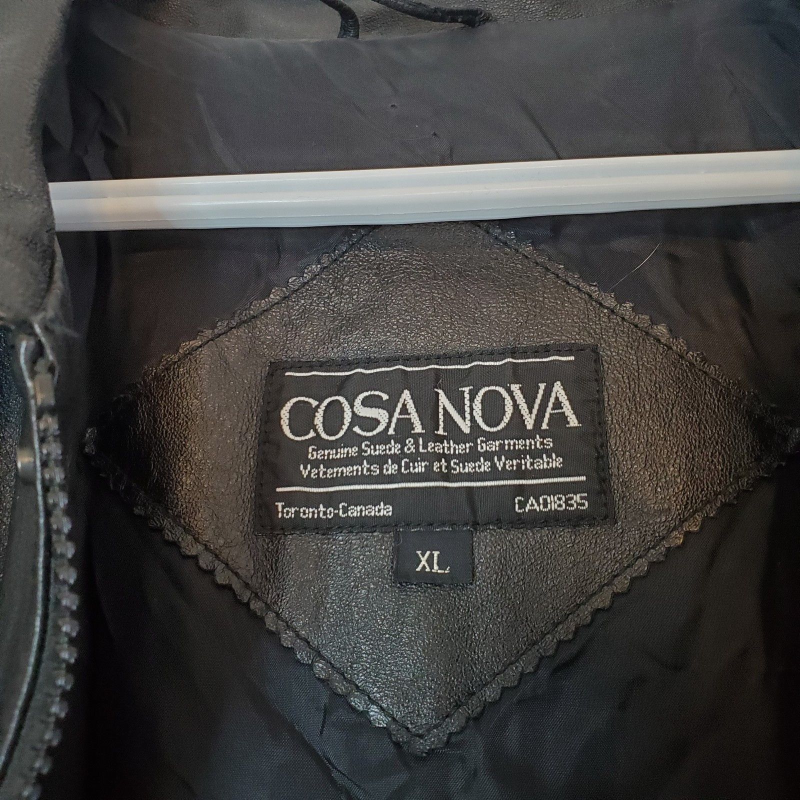 Vintage Vintage 90s USA Flag Leather Bomber Jacket Black Size XL Size US XL / EU 56 / 4 - 5 Thumbnail