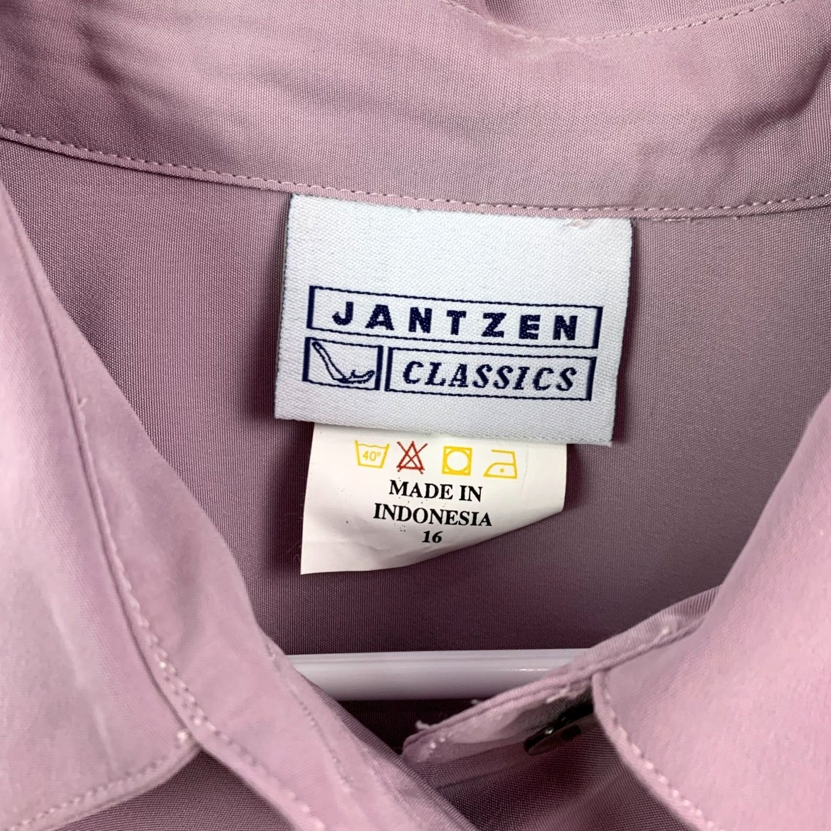 Jantzen VINTAGE Jantzen Blouse Shirt Purple 16 100% Polyester Long Sleeve Drapey Casual Button Collared Women's Classic Size XXL / US 16-18 / IT 52-54 - 3 Thumbnail