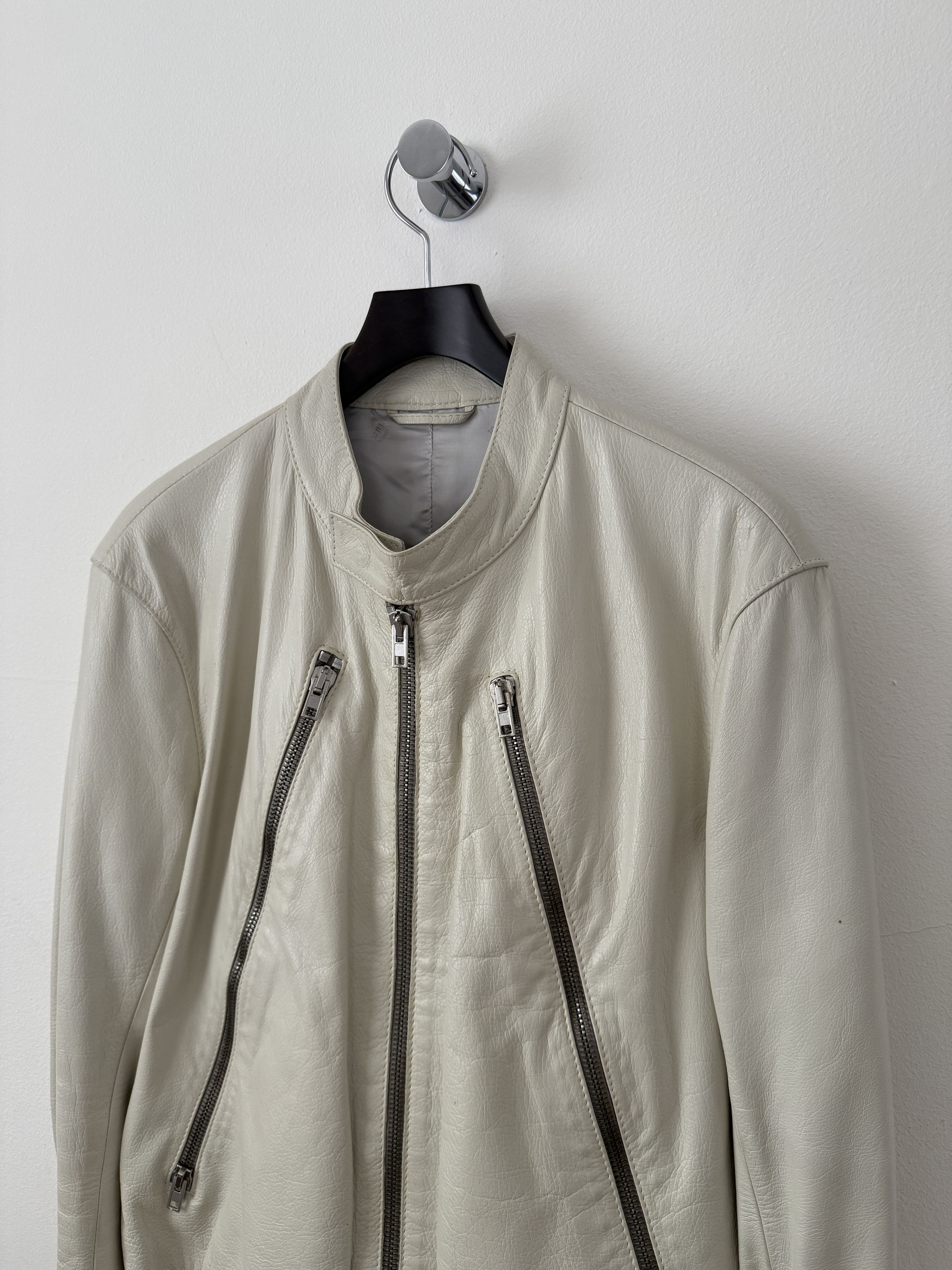 5 Zip Leather Moto Jacket