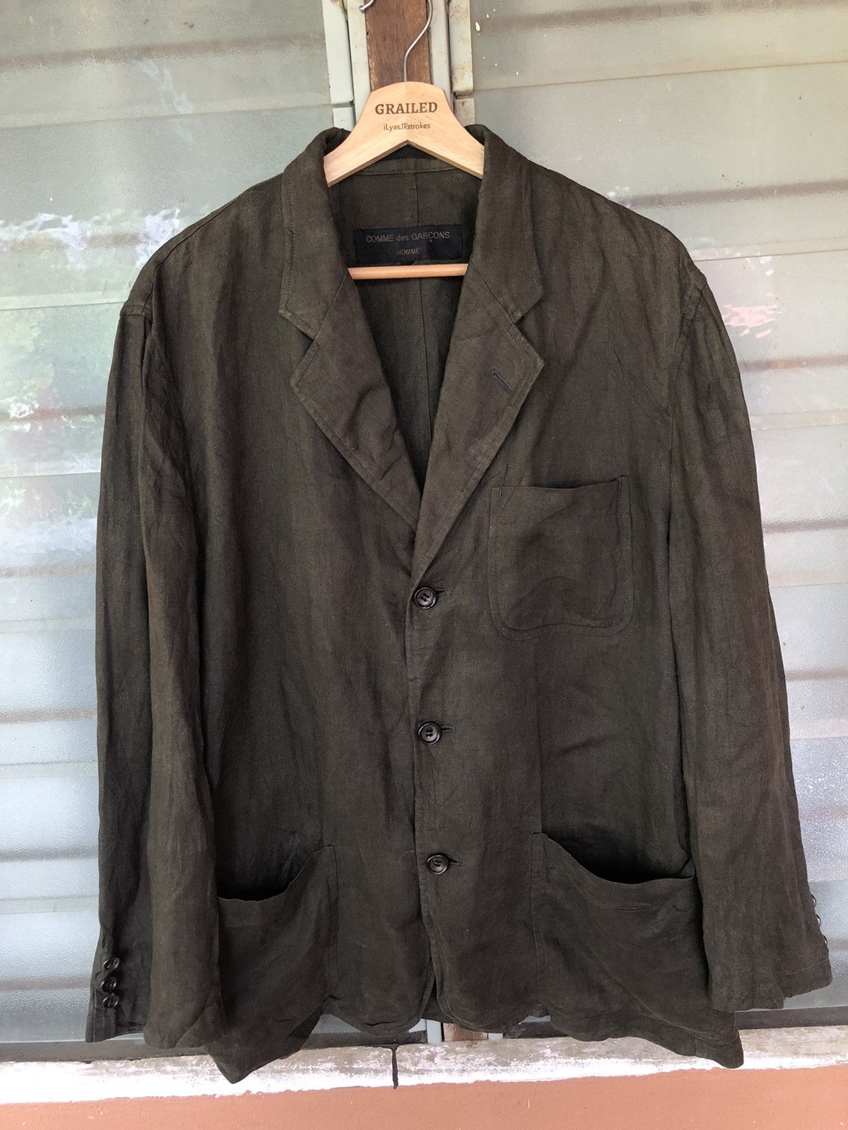 Comme des Garcons AD1998 Vintage Comme Des Garçons Linen Lin Lining Jacket Size US S / EU 44-46 / 1 - 1 Thumbnail