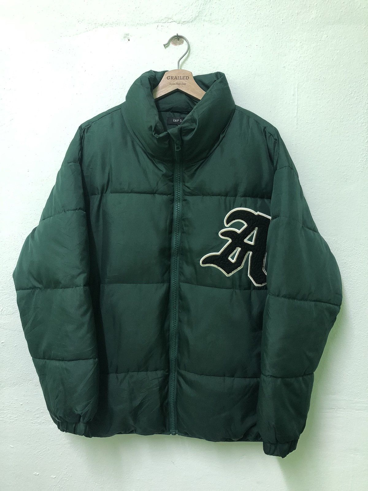 Vintage Chip Clip Green Bomber Jacket Rare