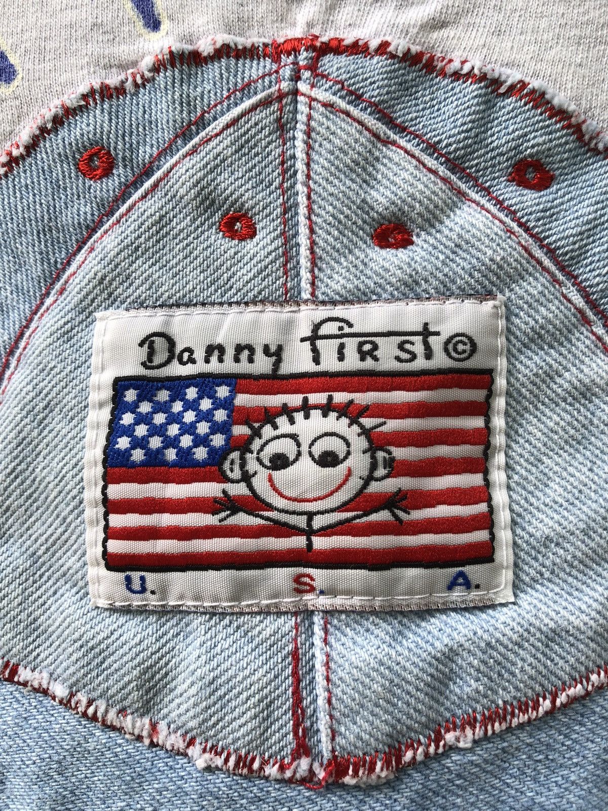 Vintage Vintage 90s Danny First Mirror Cap Jeans Design Tee Size US XL / EU 56 / 4 - 17 Thumbnail