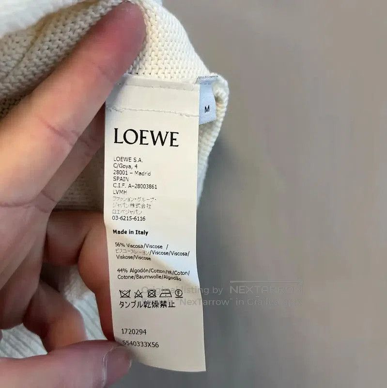 Loewe Loewe White Knit Short Sleeve Sweater . Size M / US 6-8 / IT 42-44 - 5 Thumbnail
