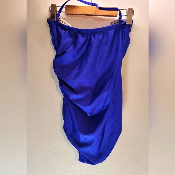 Vintage Vintage Gottex Onepiece Swimsuit Pixel Rose Blue - Size 12 Size ONE SIZE - 6 Thumbnail
