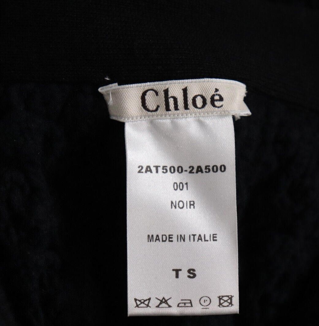Chloe Chloé Women Small Black Chunky Knit Buckle Wool Knit Sweater Size S / US 4 / IT 40 - 3 Thumbnail