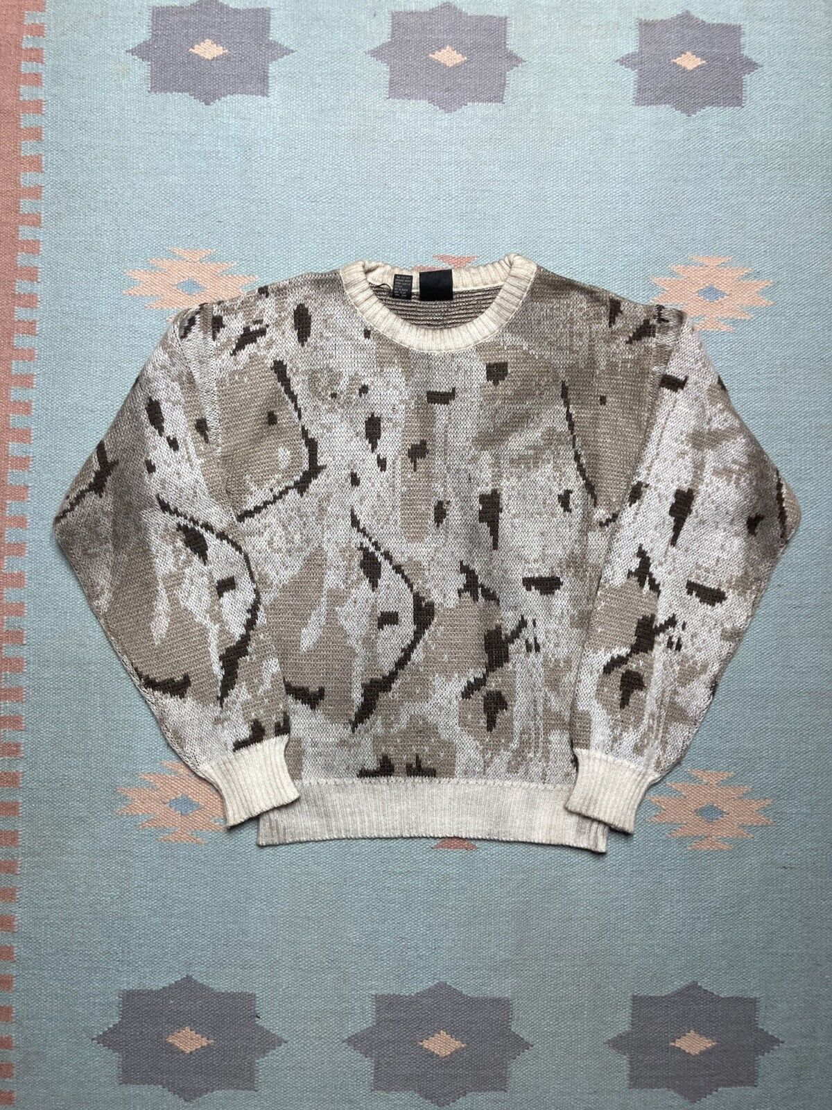 Vintage VTG 80s knit sweater Kennington abstract acrylic women’s XL Size XL / US 12-14 / IT 48-50 - 1 Thumbnail