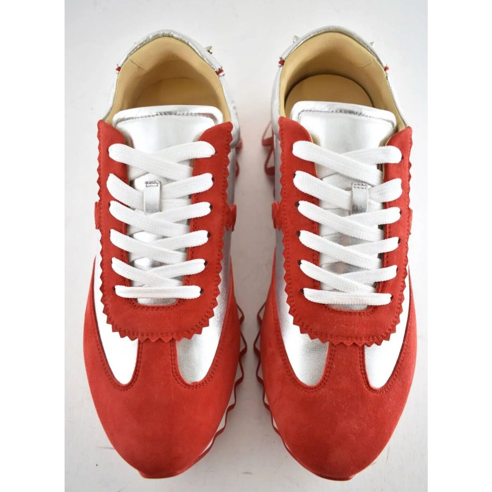 Christian Louboutin Christian Louboutin Loubishark Flat Red Silver Platform Size US 12 / EU 45 - 6 Thumbnail