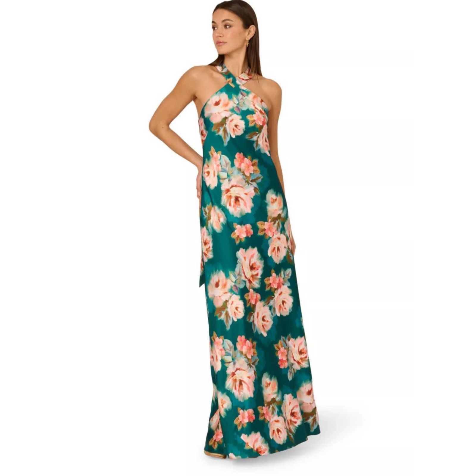 Other Adrianna Women's Sleeveless Halter Gown - Teal, Size 12 Size XL / US 12-14 / IT 48-50 - 1 Thumbnail