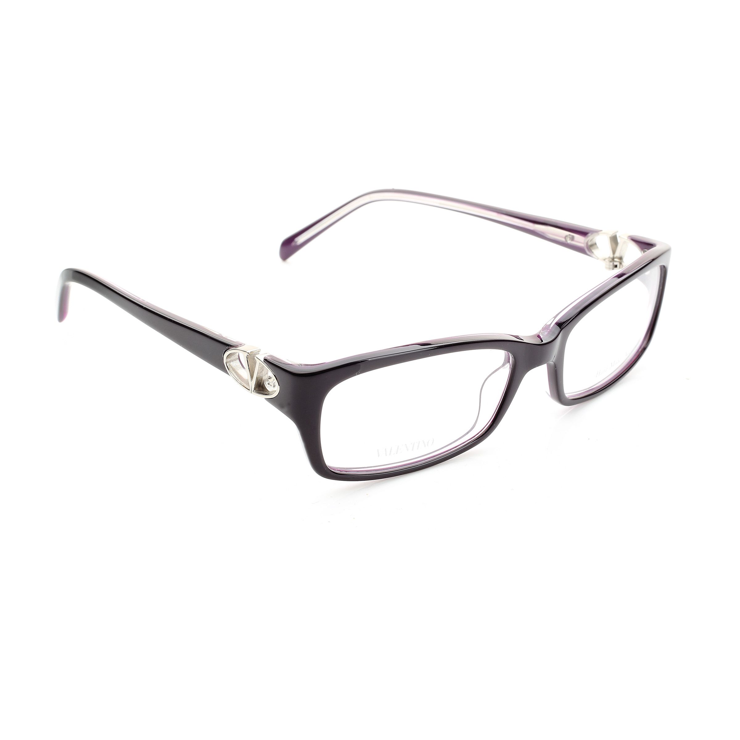 Valentino Valentino '00s Signature Dark Purple Plastic Glasses Size ONE SIZE - 3 Thumbnail