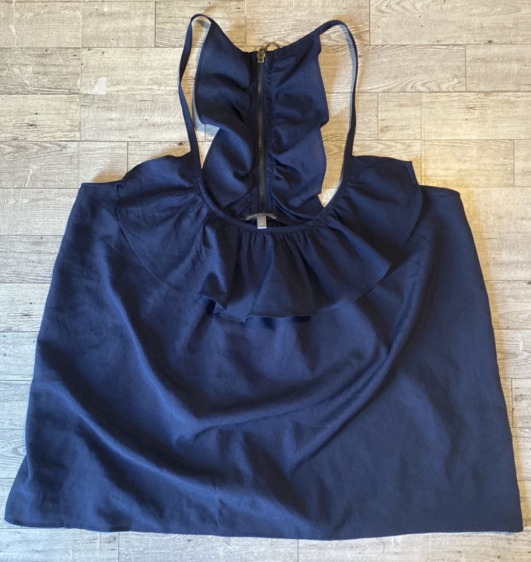 Other Y2K, Charlotte Russe, Navy, Ruffle Chest, Sleeveless Blouse Size M / US 6-8 / IT 42-44 - 9 Thumbnail