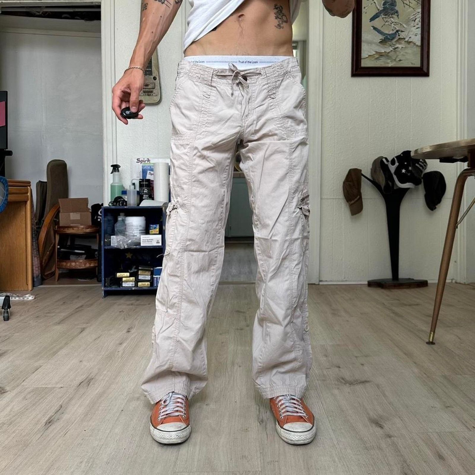 Vintage Vintage Y2K Tan Khaki Max Rave Cargo Utility Capris Pants Size 30" / US 8 / IT 44 - 1 Thumbnail