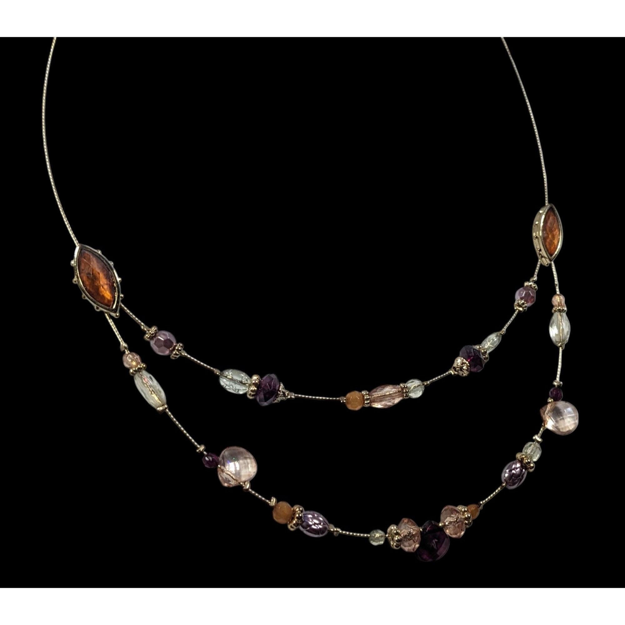 Other Whimsical Purple And Gold Tone Floating Multilayer Necklace Size ONE SIZE - 3 Thumbnail