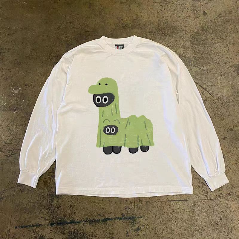 Japanese Brand × Vintage White casual retro dinosaur print long sleeve t-shirt Size US M / EU 48-50 / 2 - 1 Thumbnail
